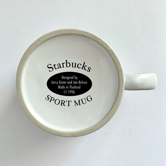Starbucks 1996 Fore! Golf Sport Coffee Tea Mug Cup 16 oz White Green Collectible - Picture 8 of 10